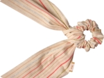 Short tail scrunchie silver pink striped
