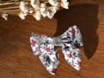 Mini bow tie clip serenade rouge gris