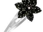 Star flower hairclip glitter black