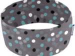 Stretch jersey headband  pois gris vert
