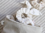 Bunny ear Scrunchie white sequined