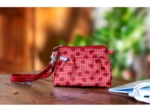 Mini Pleated clutch bag ladybird gingham