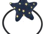 Pony-tail elastic hair star navy gold star