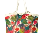 Pleated tote bag - Medium size fleurs des iles