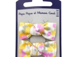 Small bows hair clips mimosa jaune rose