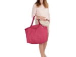 Tote bag with a zip silver fuchsia
