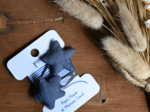 Star hair-clips light denim