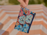 zipper pouch card purse anémones rayées