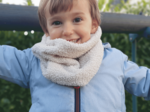 Children fur scarf snood moumoute ivoire