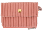 Zipper pouch card purse blush pink corduroy