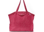 Pleated tote bag - Medium size silver fuchsia