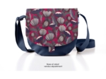 Flap of small shoulder bag fuchsia poppy