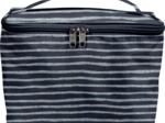 Large vanity striped silver dark blue