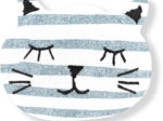 Meow hair slide striped blue gray glitter
