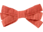 Ribbon bow hair slide coral lurex gauze
