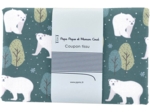 1 m fabric coupon ex2244 blue green polar bears