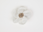 Flower petal hair slide small  starry white english embroidery 