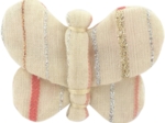 Butterfly hair clip silver pink striped