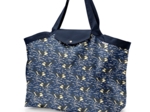 Tote bag with a zip orque bleue
