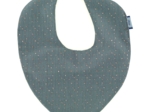 bandana bib gaze pois or bleu gris