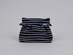 Mini Pleated clutch bag striped  ivory navy