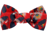 Small bow hair slide vermilion foliage
