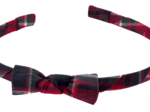 Thin headband tartan rouge