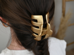 Large Rounded Hair Clip satin gold