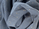 Small scrunchie gauze gray gold