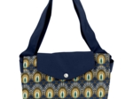 Tote bag with a zip plumes de paon