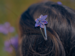 Star flower hairclip lavandula