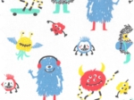 Jersey fabric petits monstres