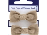 Small elastic bows copper linen
