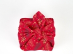 Furoshiki small 35 x 35 ex2557 christmas mini holly foliage red gold