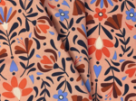 Cotton fabric ex2574 caramel vintage flower