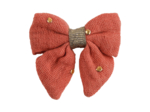 Mini bow tie clip gaze pois or rose blush