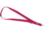 Lanyard necklace pompons cerise