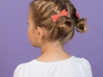 Ribbon bow hair slide coral lurex gauze