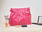 Pleated clutch bag fuchsia pailleté