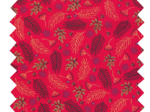 Cotton fabric tiges rouges de noël