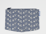 Flap of shoulder bag navy embroidered gingham