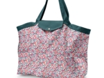 Tote bag with a zip boutons rose