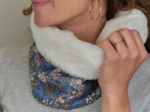 Adult Fur scarf snood monet lilas