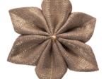 Star flower hairslide copper linen