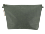 Cosmetic bag with flap khaki corduroy