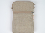 Quilted phone pocket golden linen