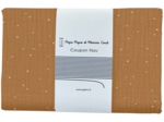1 m fabric coupon gaze pois or caramel