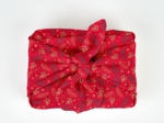 Furoshiki medium 48x48 ex2557 christmas mini holly foliage red gold