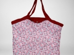 Tote bag with a zip rose grenadine