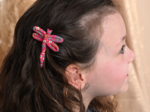 Dragonfly hair slide badiane framboise
